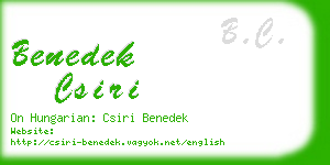 benedek csiri business card